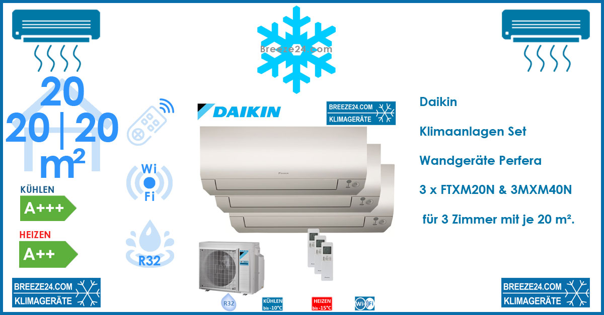 Daikin Klimaanlagen Set Wandgeräte Perfera