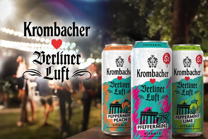 Krombacher Brauerei launcht drei außergewöhnliche Biermix-Getränke mit Partylikör Berliner Luft