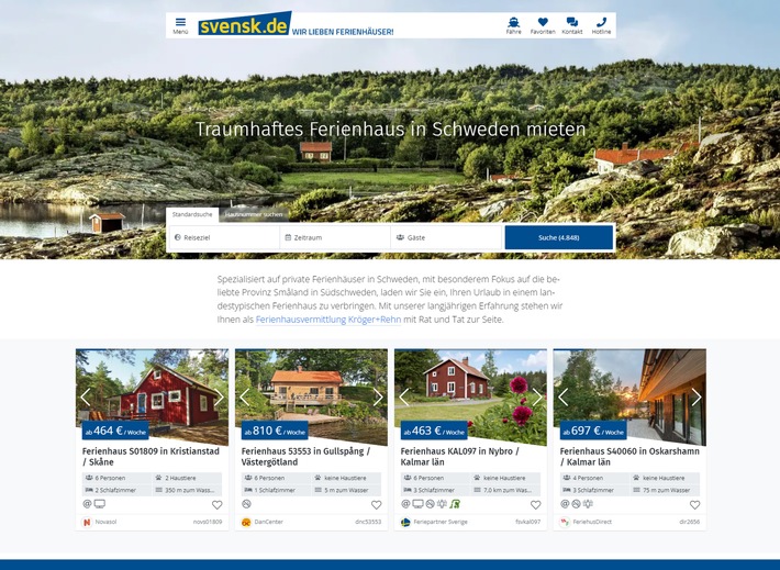 Ferienhausurlaub in Schweden heißt jetzt svensk.de